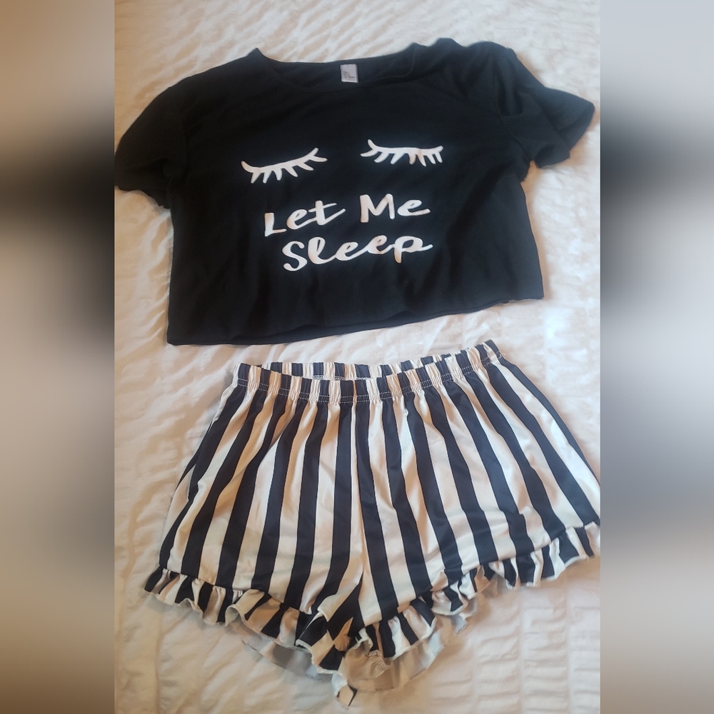 Black and White Pajama Set